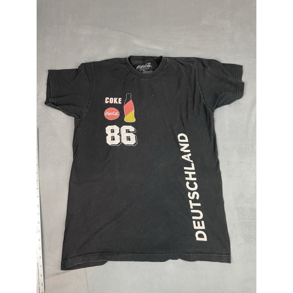 Vintage Coca Cola Germany Shirt Mens Medium Black Deutschland  86 Crew Neck